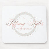 Tiffany Styles Navy Blue & Rose Gold Company Logo Mousepad (Vorne)