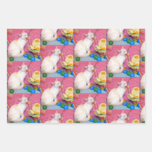 Tiffany - The Siamese Cat - Oaster Wrapping Paper Geschenkpapier Set (Vorderseite 2)