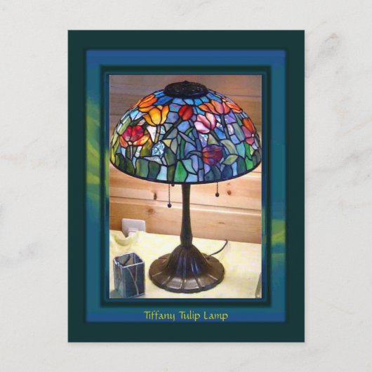 Tiffany Tulip Lamp Kunst Postkarte (Vorderseite)