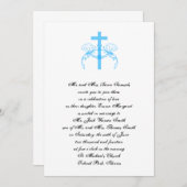 Tiffany Turquoise Cross Christlich Hochzeit Einlad Einladung (Vorne/Hinten)