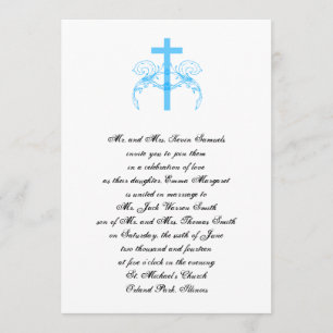 Tiffany Turquoise Cross Christlich Hochzeit Einlad Einladung
