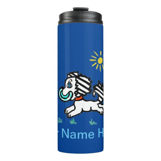 Tiffany und ihr Frisbee Thermosbecher (Vorderseite)