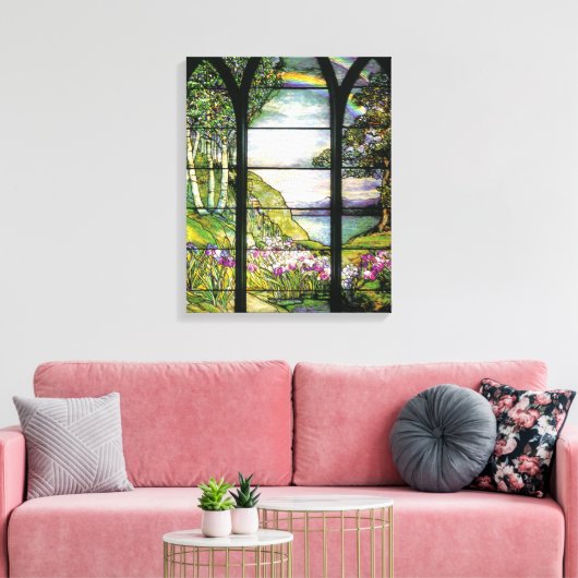 Tiffany Window Wrapped Canvas Leinwanddruck (Insitu (Wohnzimmer))