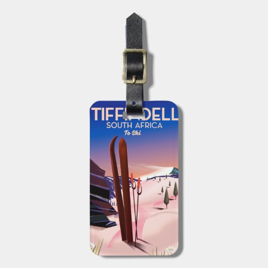 Tiffindell Südafrika Ski-Plakat Gepäckanhänger (Vorderseite vertikal)