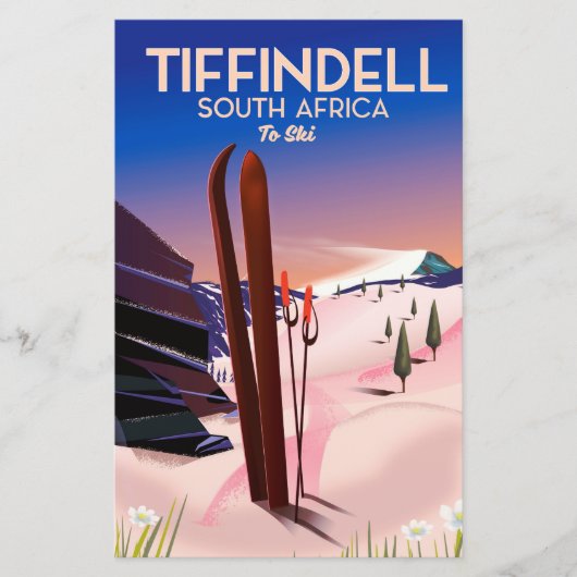 Tiffindell Südafrika Skiposter Briefpapier (Vorderseite)