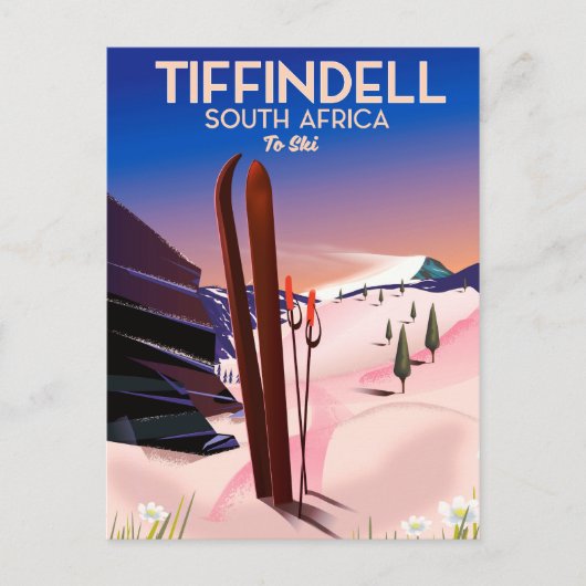 Tiffindell Südafrika Skiposter Postkarte (Vorderseite)