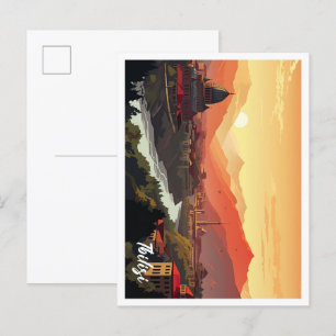 Tiflis Georgia Art Vintage Reise Postkarte