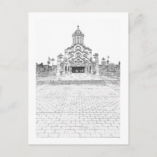 Tiflis Georgia City Sameba Architektur Postkarte (Vorderseite)