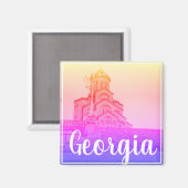Tiflis Georgia Sameba Die Dreifaltigkeitskirche Magnet (Vorderseite/Rückseite)