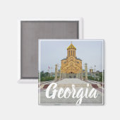 Tiflis Georgia Sameba Die Dreifaltigkeitskirche Magnet (Vorderseite/Rückseite)