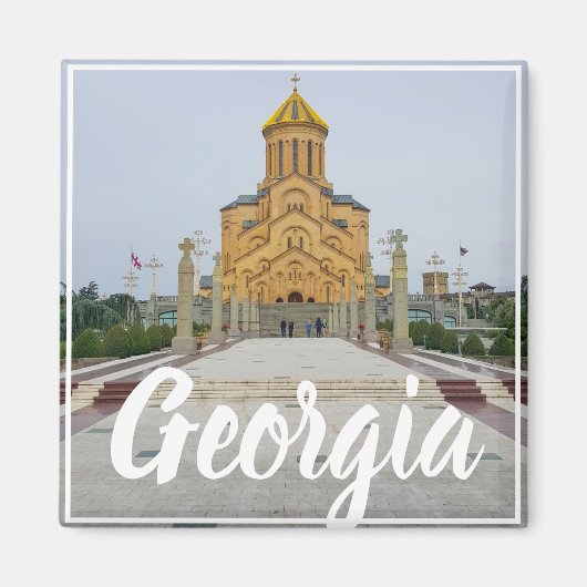 Tiflis Georgia Sameba Die Dreifaltigkeitskirche Magnet (Vorne)