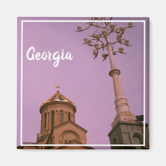 Tiflis Georgia Sameba Die Dreifaltigkeitskirche Magnet (Vorne)
