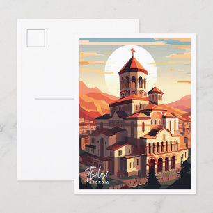 Tiflis Georgien Kunst Reise Ort Illustration Postkarte