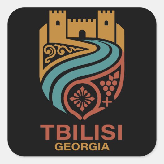 Tiflis Georgien Quadratischer Aufkleber (Vorderseite)