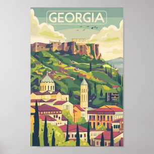 Tiflis Georgien Vintag Berühmter Reiseort Poster