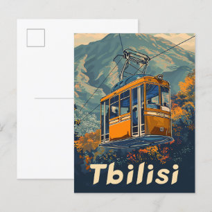 Tiflis Georgien Vintage Retro Reiseillustration Postkarte