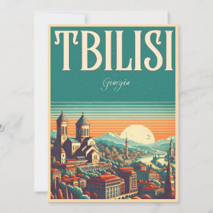 Tiflis Hauptstadt Georgia, Retro-Souvenirgeschenke Einladung