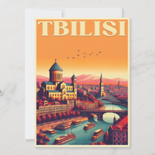 Tiflis Hauptstadt Georgia, Retro-Souvenirgeschenke Einladung