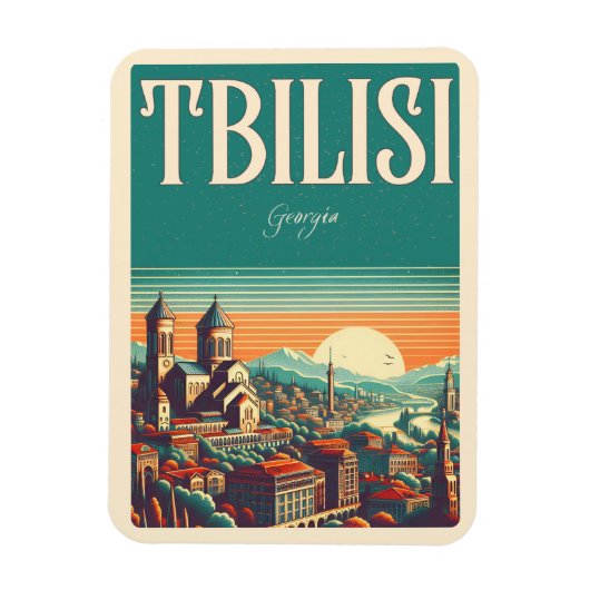 Tiflis Hauptstadt Georgia, Retro-Souvenirgeschenke Magnet (Vertikal)