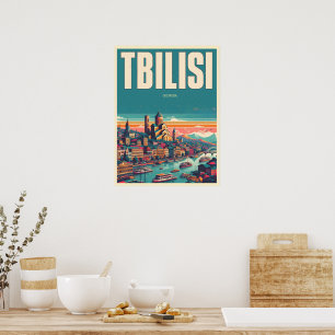Tiflis Hauptstadt Georgia, Retro-Souvenirgeschenke Poster