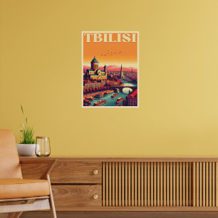 Tiflis Hauptstadt Georgia, Retro-Souvenirgeschenke Poster