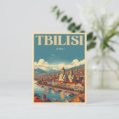 Tiflis Hauptstadt Georgia, Retro-Souvenirgeschenke Postkarte (Stehend Vorderseite)