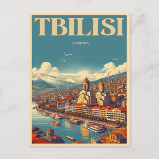 Tiflis Hauptstadt Georgia, Retro-Souvenirgeschenke Postkarte (Vorderseite)