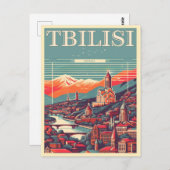 Tiflis Hauptstadt Georgia, Retro-Souvenirgeschenke Postkarte (Vorne/Hinten)