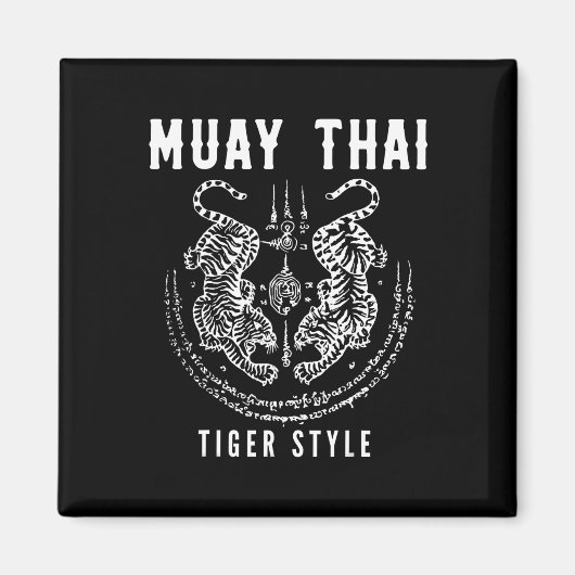 Tigar Style Muay Thai Vintage Kickbox-Training  Magnet (Vorne)