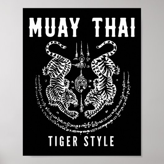 Tigar Style Muay Thai Vintage Kickbox-Training Poster (Vorne)