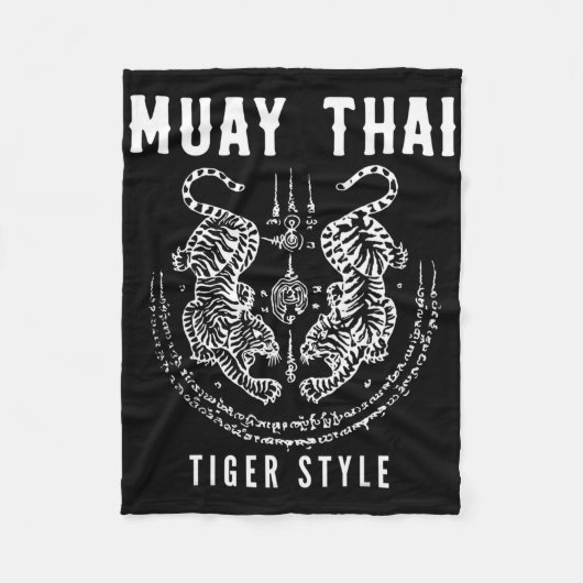 Tigar Style Muay Thai Vintage Kickboxing Training Fleecedecke (Vorderseite)
