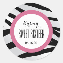 TIGER 16 . Geburtstag 16 Custom V10 BLACK PINK Runder Aufkleber