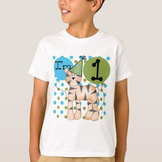Tiger 1. Geburtstag T - Shirt und Geschenke (Vorderseite)