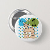 Tiger 1. Geburtstag T - Shirt und Geschenke Button (Vorne & Hinten)