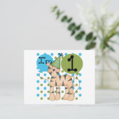 Tiger 1. Geburtstag T - Shirt und Geschenke Postkarte (Stehend Vorderseite)