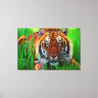 Tiger 1 überzogene Canvas Leinwanddruck