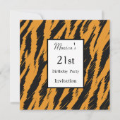 Tiger 21. Geburtstagsfeier Party Einladung (Vorderseite)
