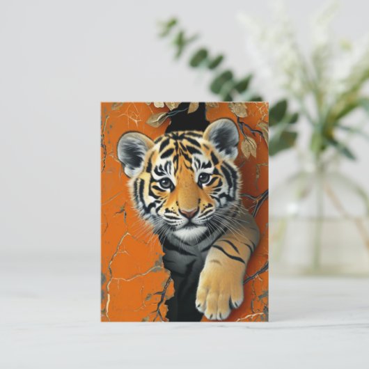 Tiger 3D-Illusion Postkarte (Stehend Vorderseite)