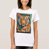 Tiger 3D Paper Art Design T - Shirt (Vorderseite)
