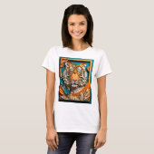 Tiger 3D Paper Art Design T - Shirt (Vorne ganz)