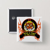 Tiger-55. Geburtstags-Geschenke Button (Vorne & Hinten)
