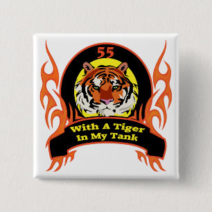Tiger-55. Geburtstags-Geschenke Button