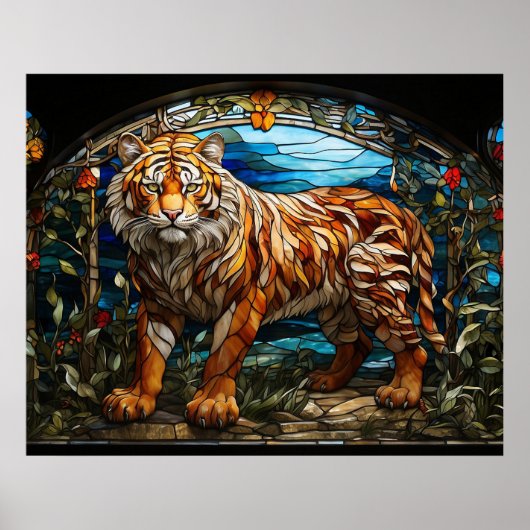 *~* TIGER 5:4 Gold AP68 Fantasy-Hartglas Poster (Vorne)