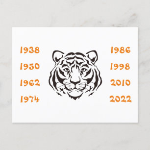 Tiger-Abbildung Schwarz-weiß Postkarte
