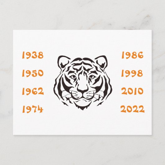 Tiger-Abbildung Schwarz-weiß Postkarte (Vorderseite)
