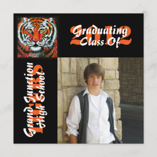 Tiger-Abschluss-Mitteilung mit Foto Einladung