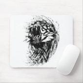 Tiger Abstrakt Animal Wild Cat Predator Mousepad (Mit Mouse)