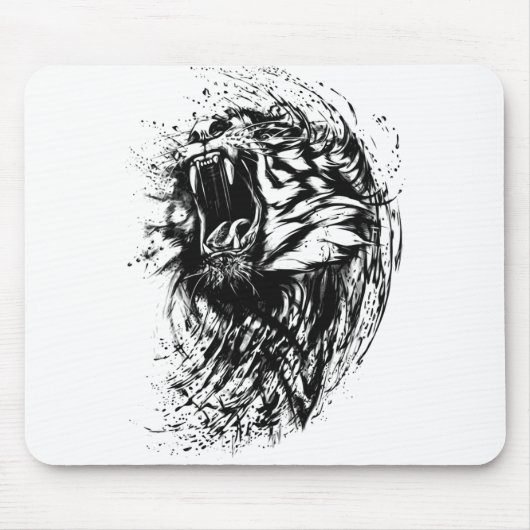 Tiger Abstrakt Animal Wild Cat Predator Mousepad (Vorne)