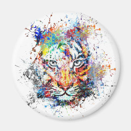 Tiger Abstrakt Art Painting Magnet