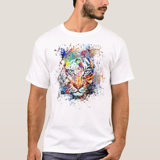Tiger Abstrakt Art Painting T-Shirt (Vorderseite)